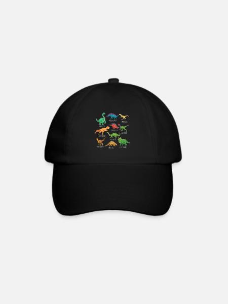 Dinosaurier-Arten Grafiken Dino T-Rex Jungen Dinos - Baseballkappe - Schwarz/Schwarz