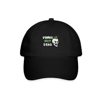 Punks Not Dead Anarchy Punker Totenkopf Skull Punk - Baseballkappe - Schwarz/Schwarz - Vorne