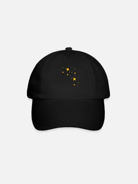 Stern Sterne Sternschnuppe Mond - Baseballkappe - Schwarz/Schwarz