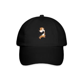 Meerschweinchen Nagen Knabern Verstecken Design - Baseballkappe - Schwarz/Schwarz - Vorne