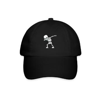 Dabbing Skelett Mundschutz Atemschutz Maske - Baseballkappe - Schwarz/Schwarz - Vorne