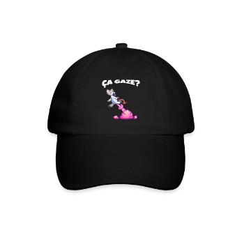 Es Gaze Einhorn, das einen Regenbogen Humor furzt - Baseballkappe - Schwarz/Schwarz - Vorne