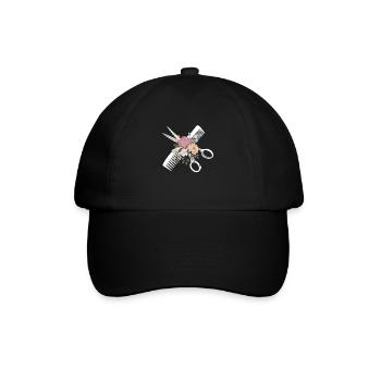 Friseur Frisör Haarstylist - Baseballkappe - Schwarz/Schwarz - Vorne