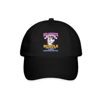 Einschulung Geschwister Geschenk Schwester Einhorn - Baseballkappe - Schwarz/Schwarz - Vorne