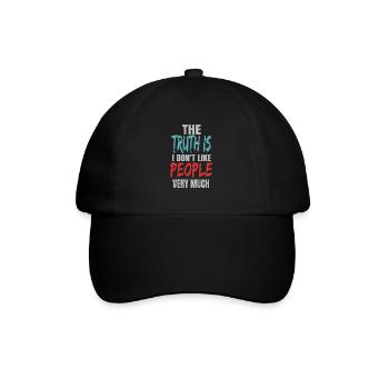 Ich hasse Menschen - Baseballkappe - Schwarz/Schwarz - Vorne