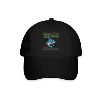 Weihnachten Angeln Angler Fischen Ugly Xmas - Baseballkappe - Schwarz/Schwarz - Vorne