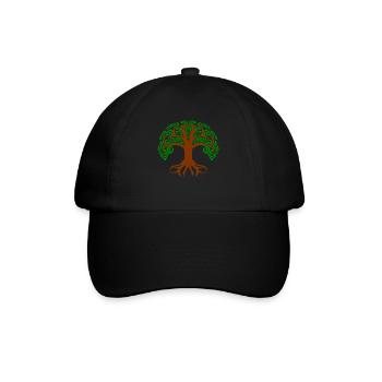 Lebensbaum Germanen Kelten und Yoga - Baseballkappe - Schwarz/Schwarz - Vorne
