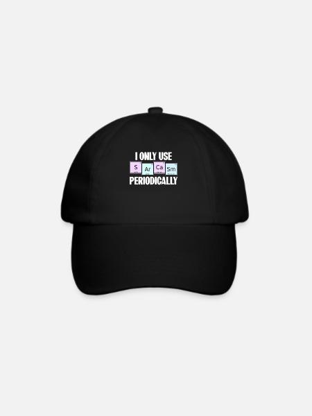 I Only Use Sarcasm Periodically Elemente Chemie - Baseballkappe - Schwarz/Schwarz