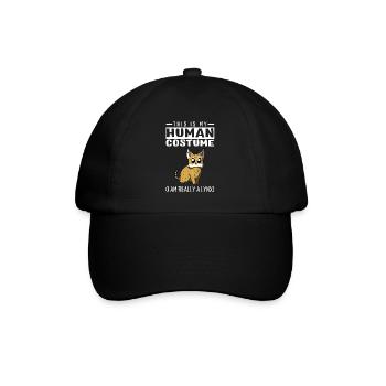 Dies ist mein menschliches Kostüm. Ich bin wirklich ein lustiger Luchs - Baseballkappe - Schwarz/Schwarz - Vorne