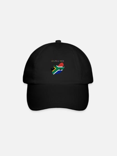 Südafrika - Kunstdesign - Baseballkappe - Schwarz/Schwarz
