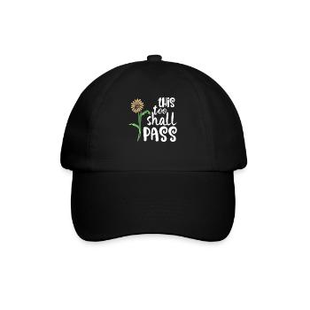 Auch dies wird Good Vibes Faith Quote Fun Gif bestehen - Baseballkappe - Schwarz/Schwarz - Vorne