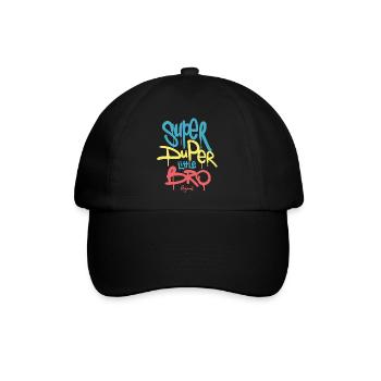 Super Duper little bro originals Geschenkidee - Baseballkappe - Schwarz/Schwarz - Vorne