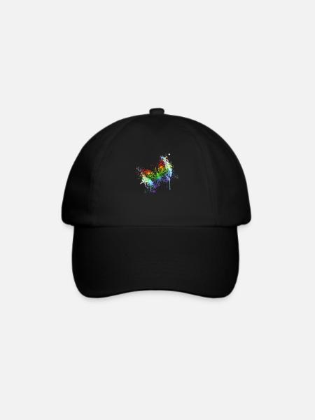 Regenbogenschmetterling - Baseballkappe - Schwarz/Schwarz