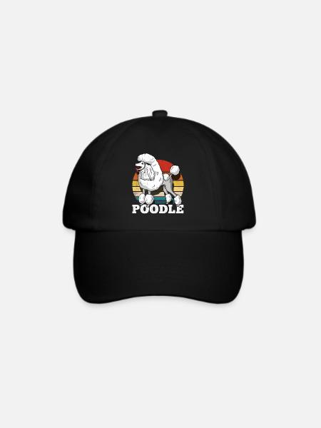 Retro Pudel - Baseballkappe - Schwarz/Schwarz
