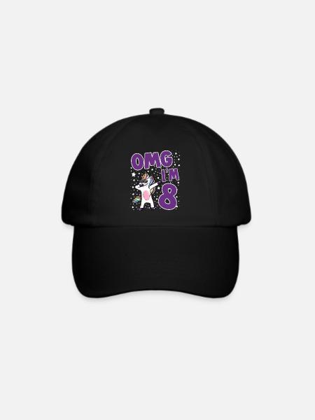 OMG I AM 8 - Baseballkappe - Schwarz/Schwarz