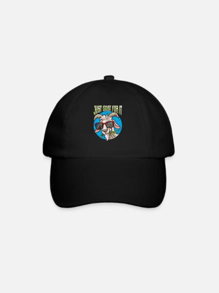 Lustige Ziegen Gesicht Nutztier Züchter Bauernhof - Baseballkappe - Schwarz/Schwarz