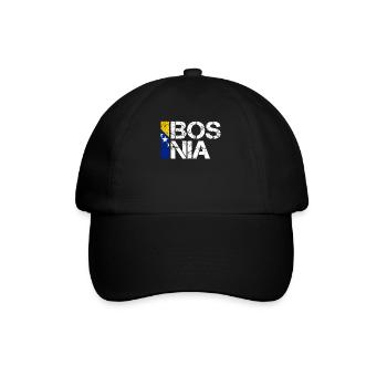 Bosnien - Baseballkappe - Schwarz/Schwarz - Vorne