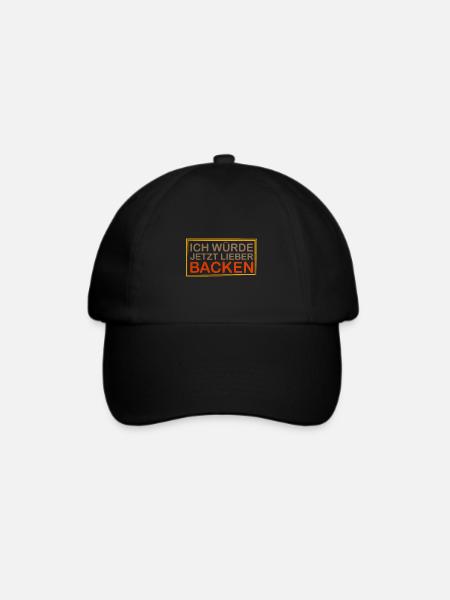 Ich Würde Jetzt Lieber Backen - Baseballkappe - Schwarz/Schwarz