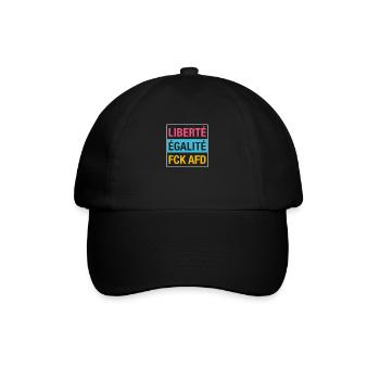 Liberté Égalité FCK AFD Shirt - Baseballkappe - Schwarz/Schwarz - Vorne