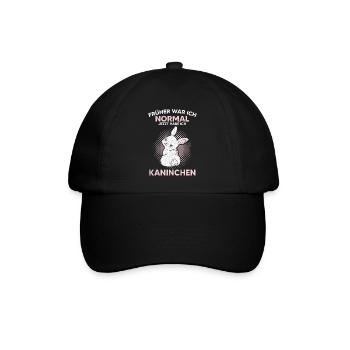 Hase Karnickel Kaninchen Stallhase Geschenk - Baseballkappe - Schwarz/Schwarz - Vorne
