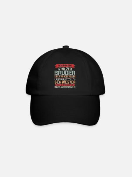 Lustiger Bruder Großer Bruder Geschwister Spruch - Baseballkappe - Schwarz/Schwarz