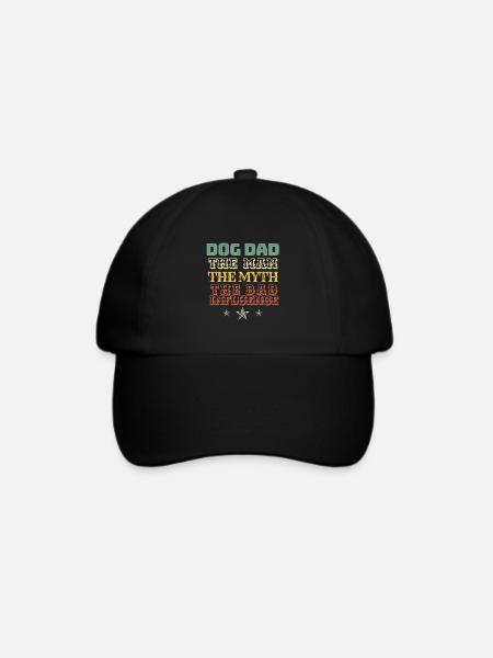 DOG DAD Gift. DOG DAD The Man The Myth The Bad - Baseballkappe - Schwarz/Schwarz