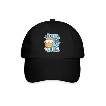 Hamster Ich werde mit meinem Hamster sein - Baseballkappe - Schwarz/Schwarz - Vorne