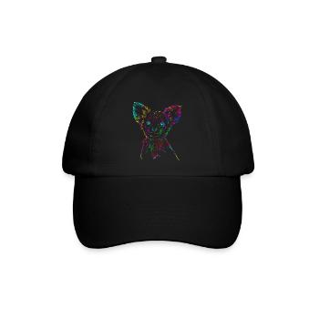 Chihuahua Langhaar Chiwawa - Baseballkappe - Schwarz/Schwarz - Vorne