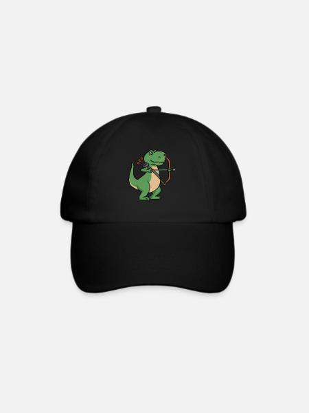 Dinosaurier Bogenschießen Sport Pfeil Und Bogen - Baseballkappe - Schwarz/Schwarz