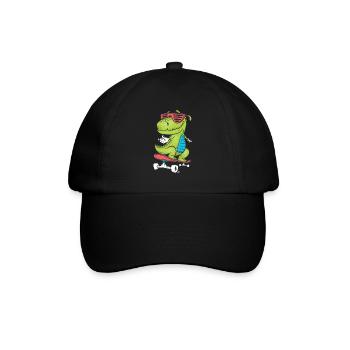 Dinosaurier - Baseballkappe - Schwarz/Schwarz - Vorne