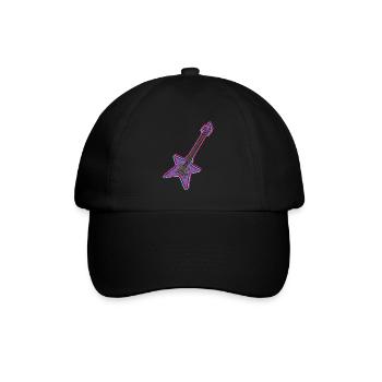 Rock E-Gitarre Design für Rockmusik-Liebhaber - Baseballkappe - Schwarz/Schwarz - Vorne