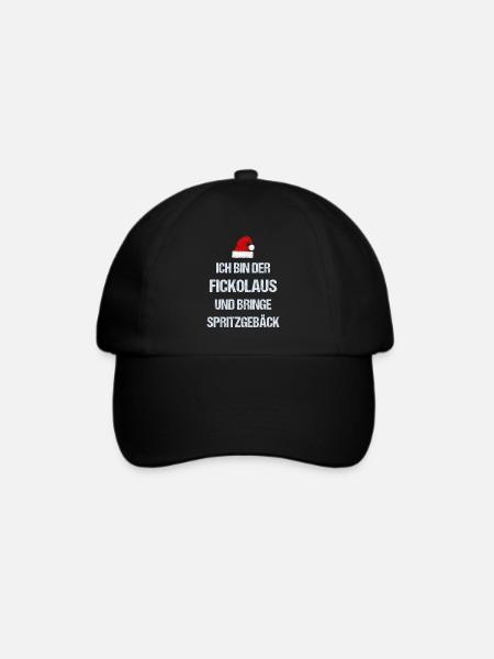 Nikolaus Weihnachten lustiges Geschenk Meme funny - Baseballkappe - Schwarz/Schwarz