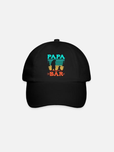 Papa Bär - Baseballkappe - Schwarz/Schwarz