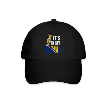 Bosnien ist in meiner DNA - Baseballkappe - Schwarz/Schwarz - Vorne