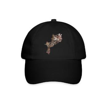 Giraffen - Baseballkappe - Schwarz/Schwarz - Vorne