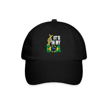 Brasilien ist in meiner DNA - Baseballkappe - Schwarz/Schwarz - Vorne