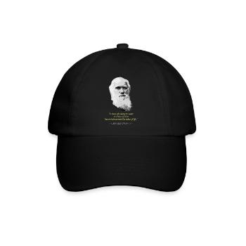 Charles DarwinZitat - Baseballkappe - Schwarz/Schwarz - Vorne