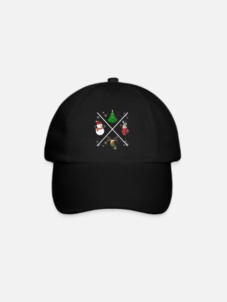 Weihnachts X - Baseballkappe - Schwarz/Schwarz