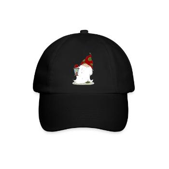 Weihnachten nordische Elf Wichtel Zwerg Laterne - Baseballkappe - Schwarz/Schwarz - Vorne