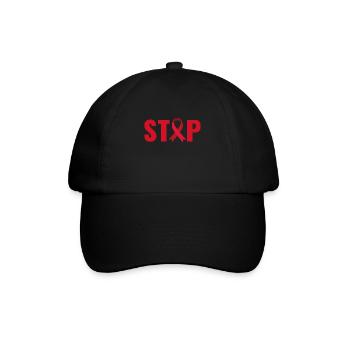 Stopp Gewalt - Baseballkappe - Schwarz/Schwarz - Vorne