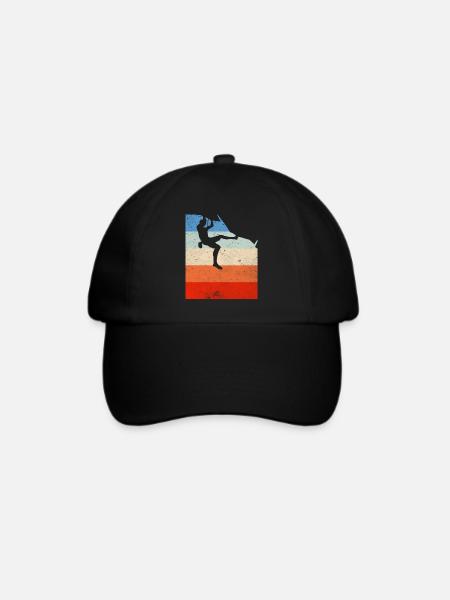 Klettern Klettern Bouldern Free Vintage Geschenk - Baseballkappe - Schwarz/Schwarz