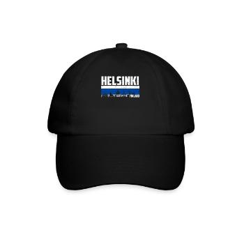 Helsinki Finnland - Baseballkappe - Schwarz/Schwarz - Vorne