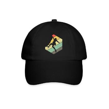 Felsklettern Retro Bergsteiger Wanderer Alpinismus - Baseballkappe - Schwarz/Schwarz - Vorne