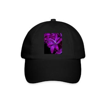 Lila Hyazinthe Blume - Baseballkappe - Schwarz/Schwarz - Vorne