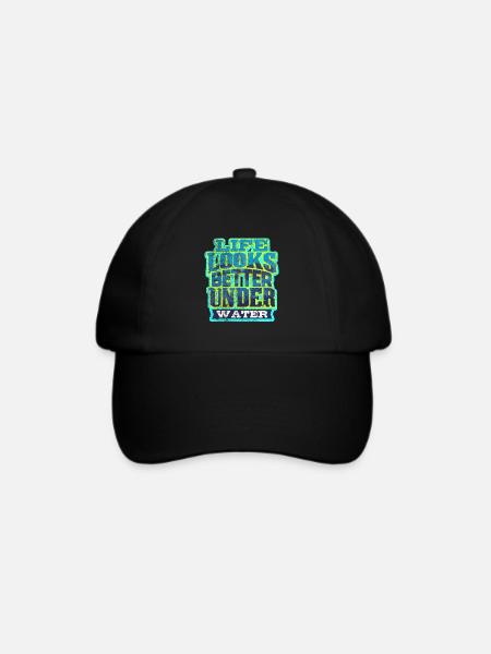 Taucher Tauchen - Baseballkappe - Schwarz/Schwarz