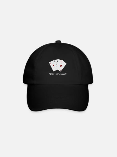 Kartenspiel Skat Poker Ass - Baseballkappe - Schwarz/Schwarz