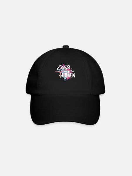 Gymnastik Echte Mädchen Turnen Bodenturnen Sport - Baseballkappe - Schwarz/Schwarz