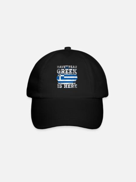 Lustiger Grieche - Baseballkappe - Schwarz/Schwarz