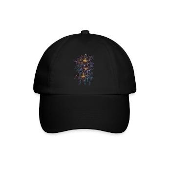 Lilien mit Regenbogenmotiv - Baseballkappe - Schwarz/Schwarz - Vorne