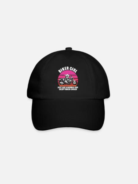 biker girl - Baseballkappe - Schwarz/Schwarz